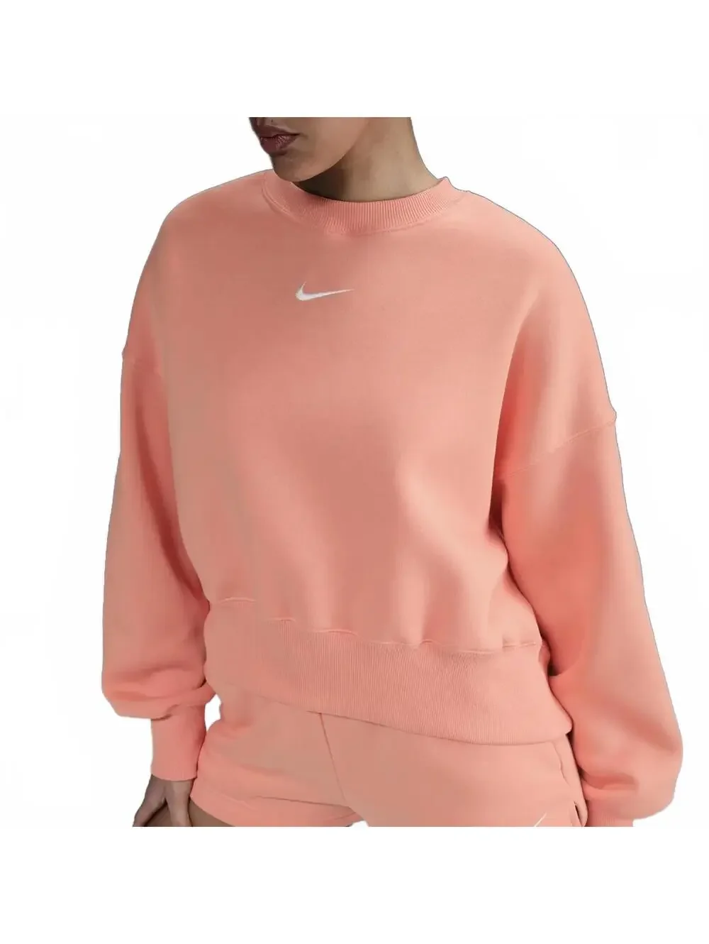 Nike Sportswear Phoenix Fleece Over-Oversized Crew-Neck Sweatshirt Apricot NWT L